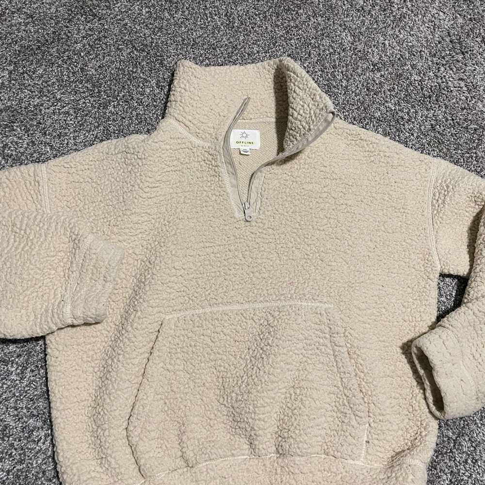 Aerie Women’s  Zip-Up Cream Sherpa